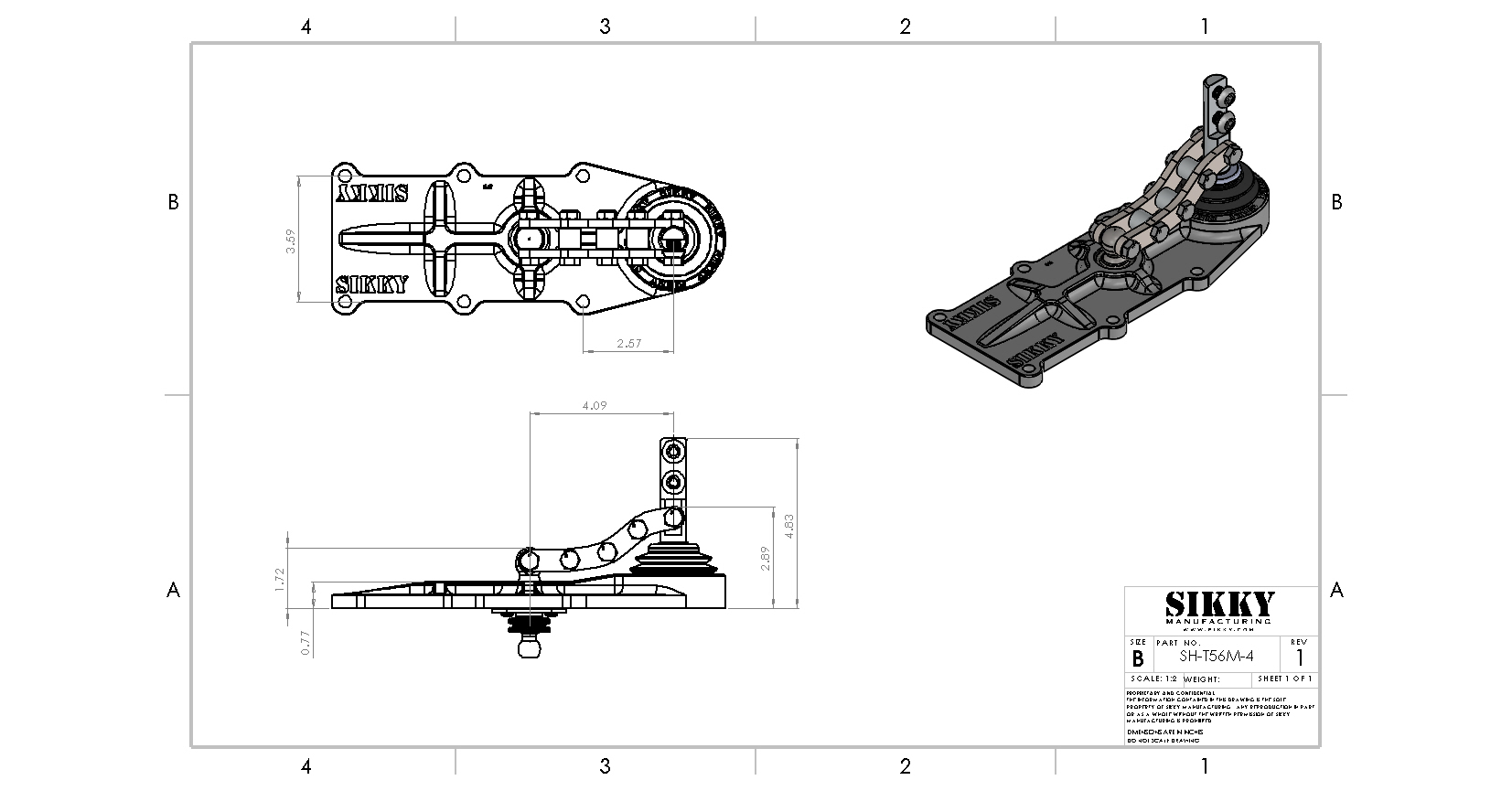 T56 Magnum 4" Relocated Shifter | Made in USA | SIKKY